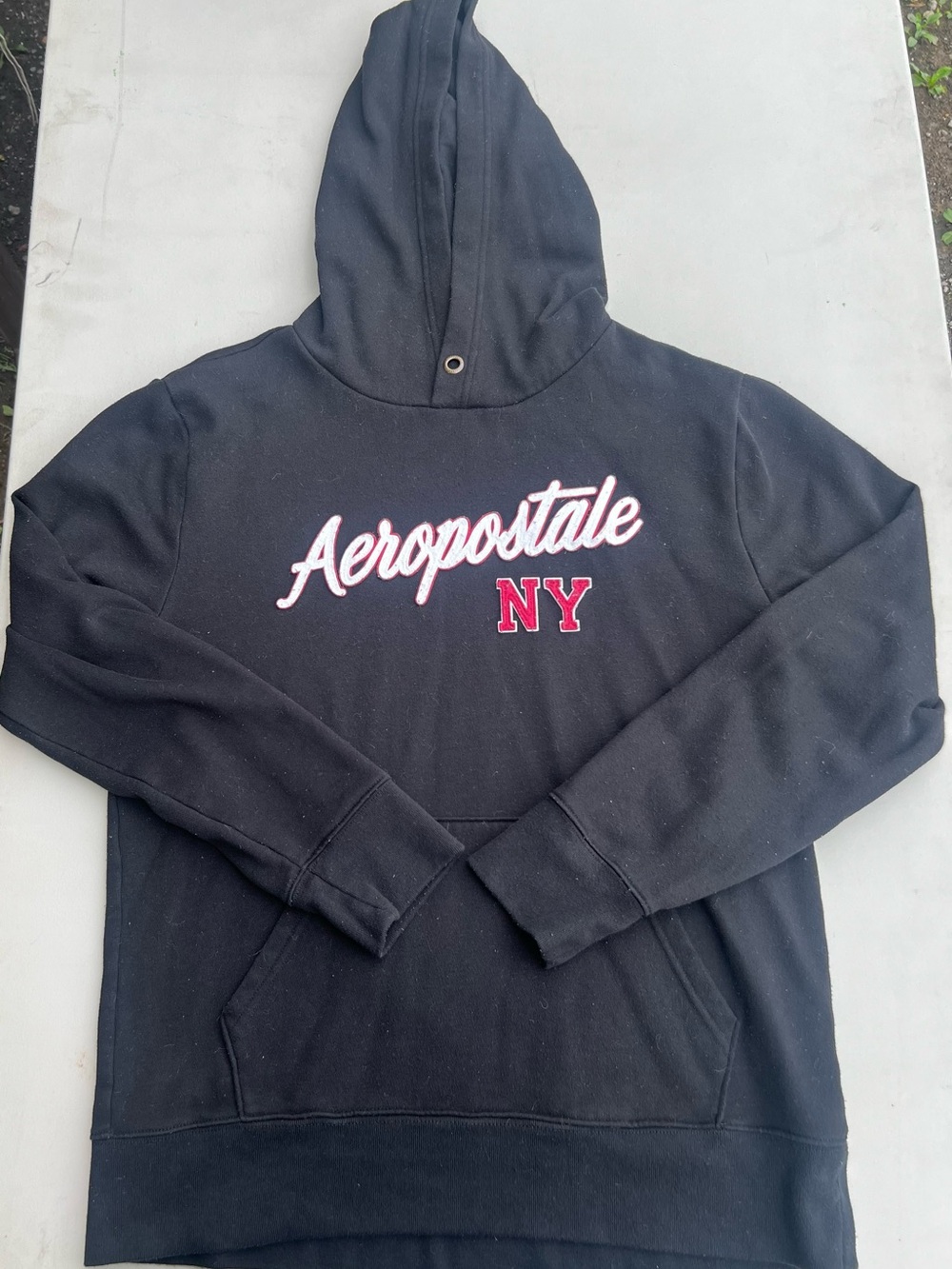 Aeropostale Black Hoodie with White & Red Script